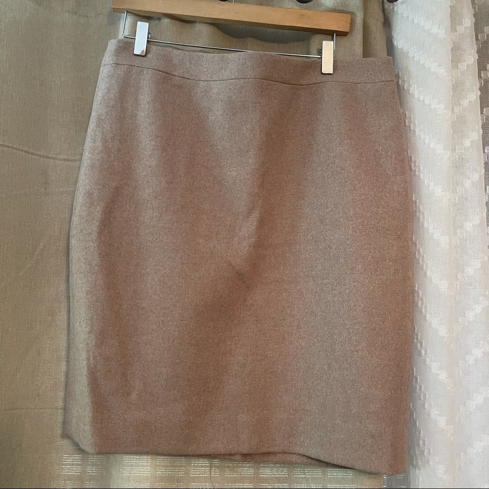 NWT JCrew Classic Pencil mini skirt cream wool 14